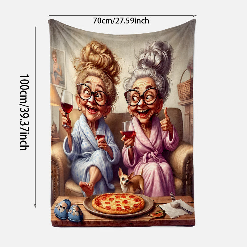 Flannel Throw Blanket for Adults Soft Knitted Polyester Cozy Gift for Elderly