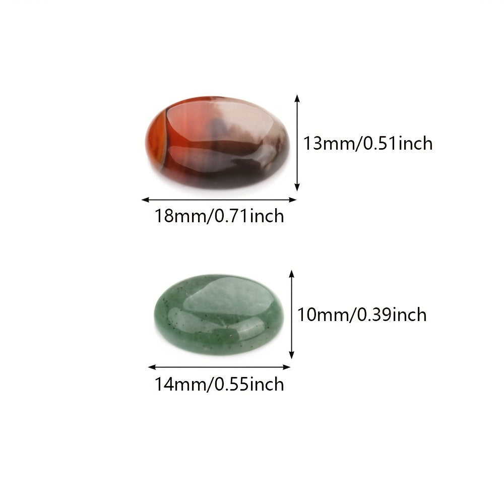 Set of 10 Natural Oval Agate Flatback Gemstone Cabochons 10x14mm 18x13mm for Jewelry Making