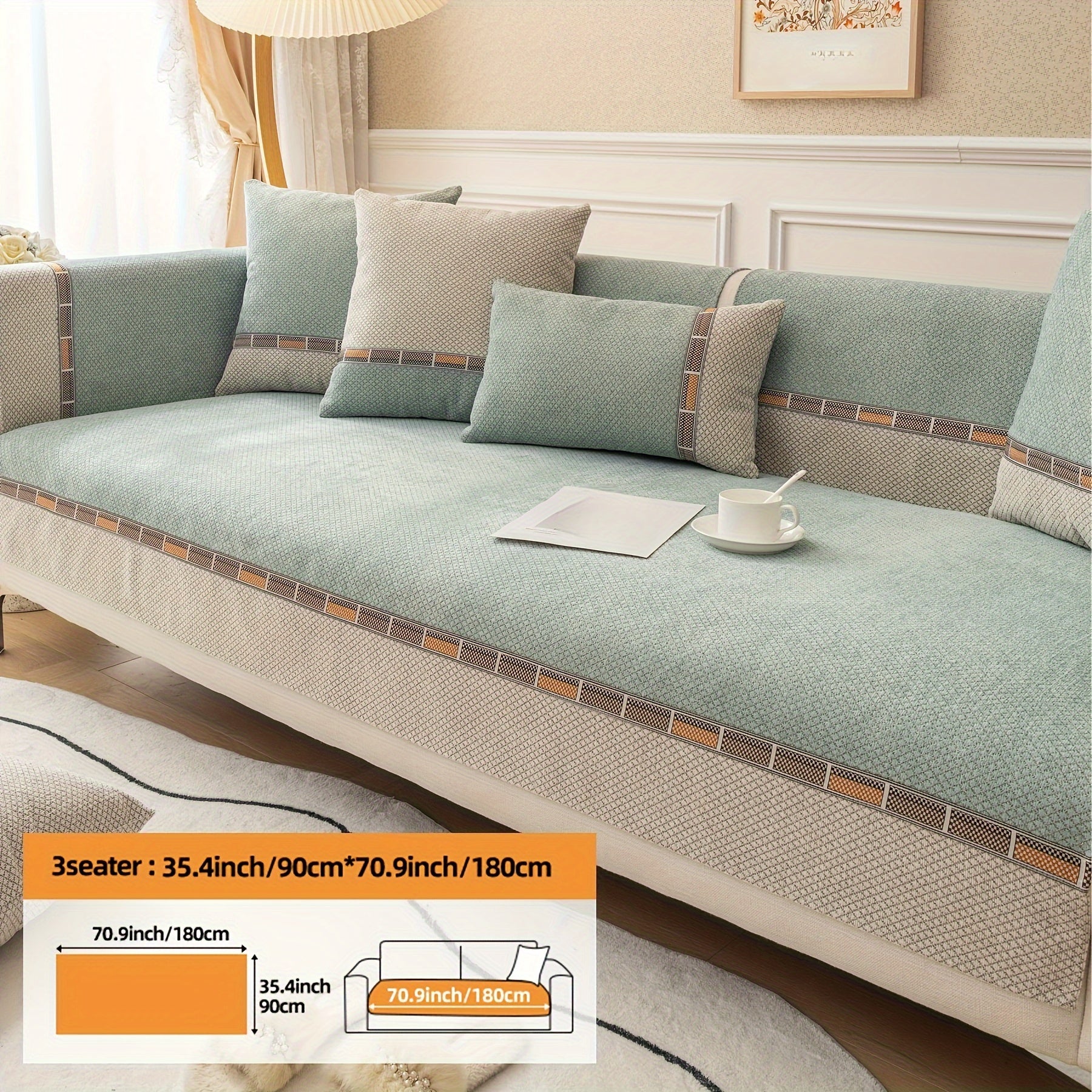 Bohemian Diamond Chenille Sofa Cover Pet-Friendly Non-Slip Protector for Home Decor