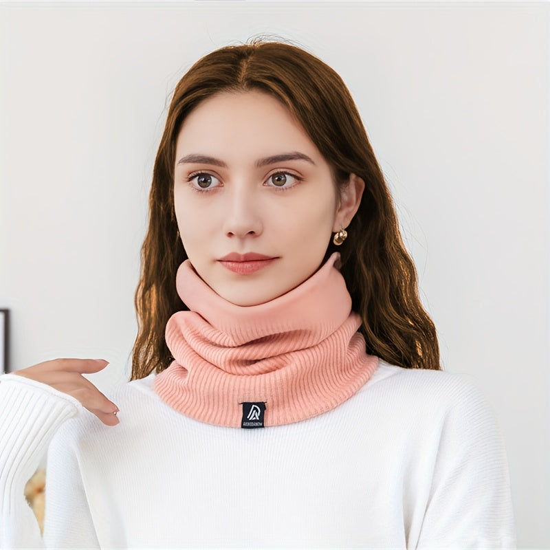 Ayollar uchun kuz qish issiq to'qilgan bo'yinbog' fleece bilan qoplangan cheksiz sharf bir xil rang