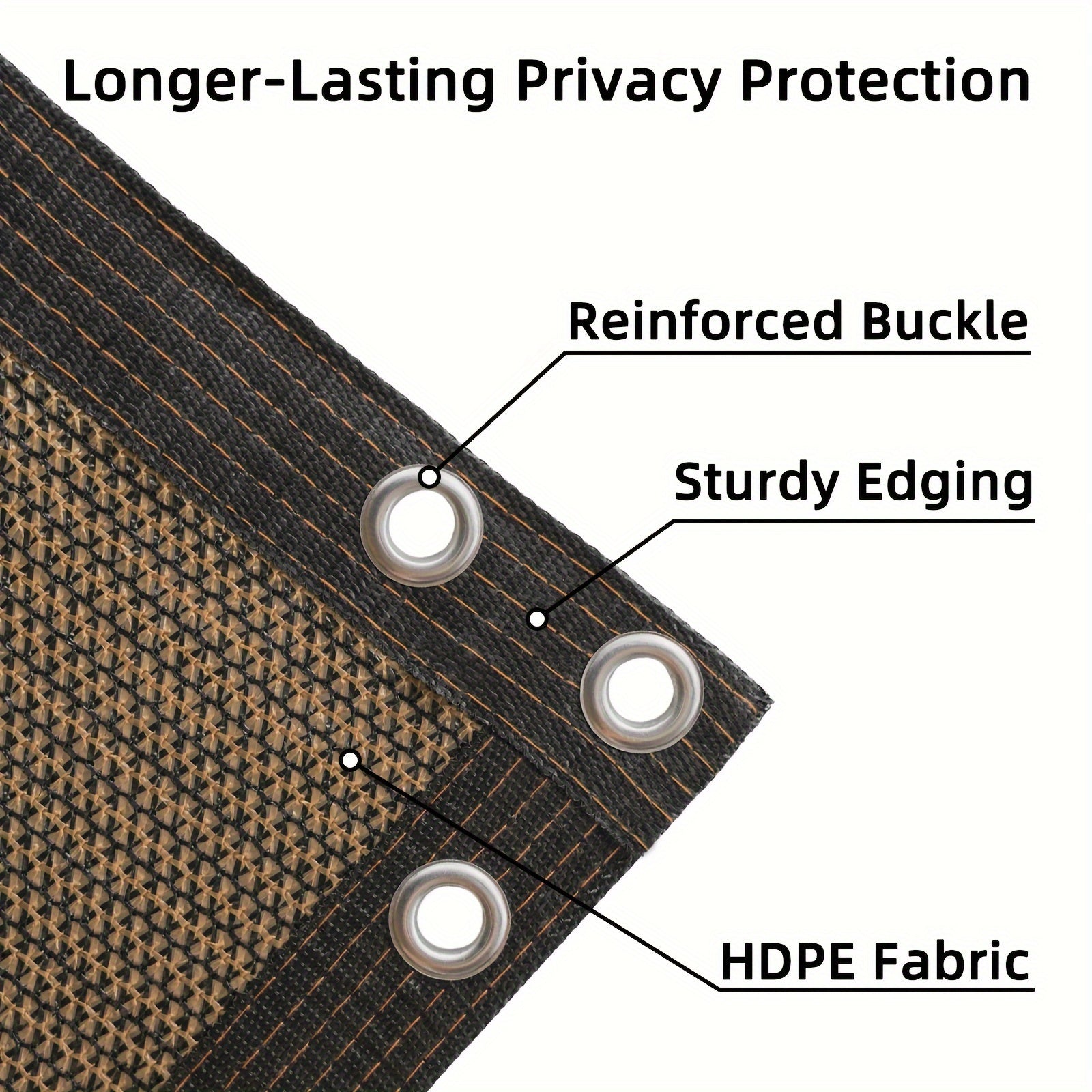 Outdoor Privacy Screen Fence Windproof Sun Protection Decorative Wall Mounted Barrier Black or White Ties Included