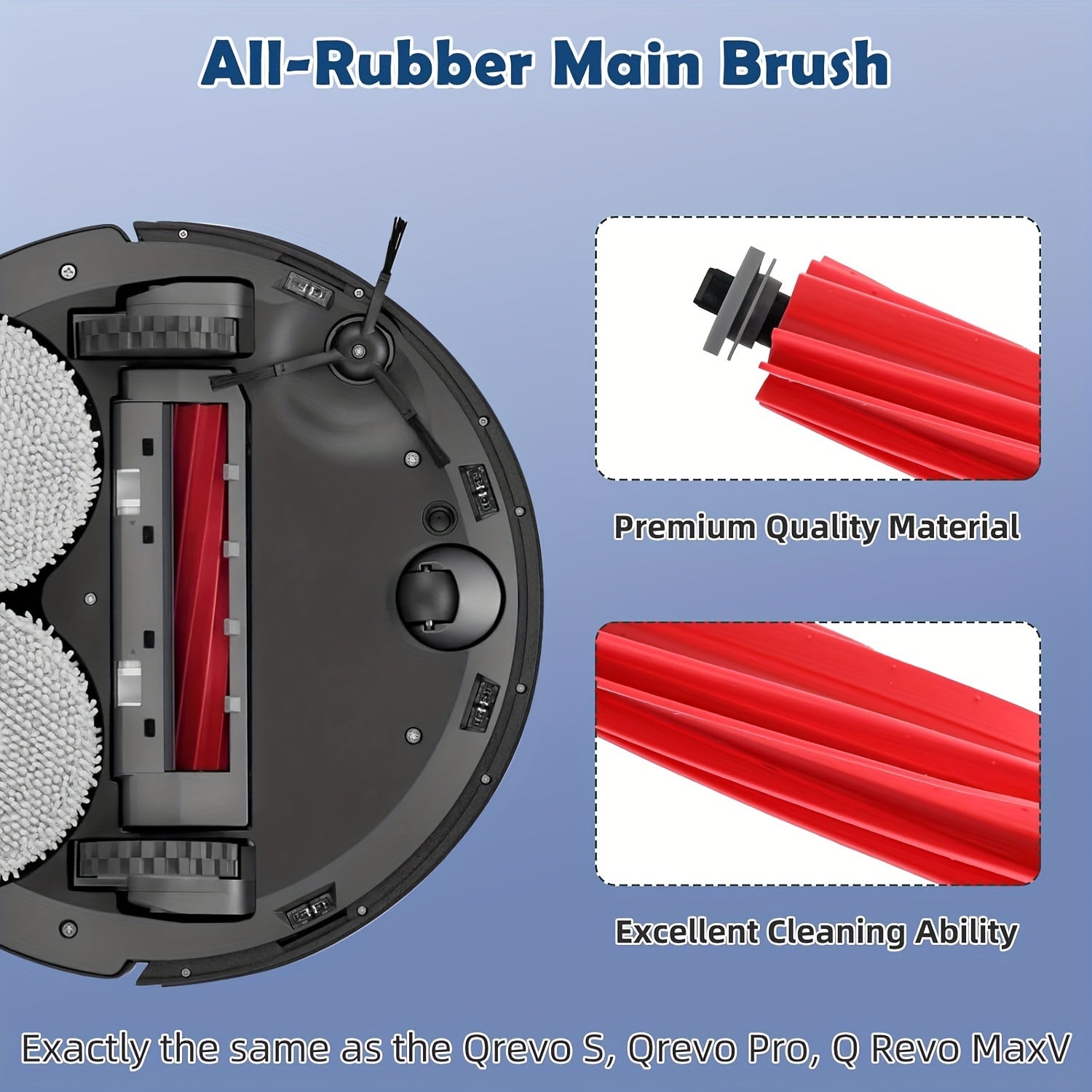 28-Donali vakuum tozalash qurilmasi uchun almashtirish qismlari to'plami, Roborock Qrevo seriyasi uchun, cho'tkalar, filtrlashlar, mop yostiqchalari bilan