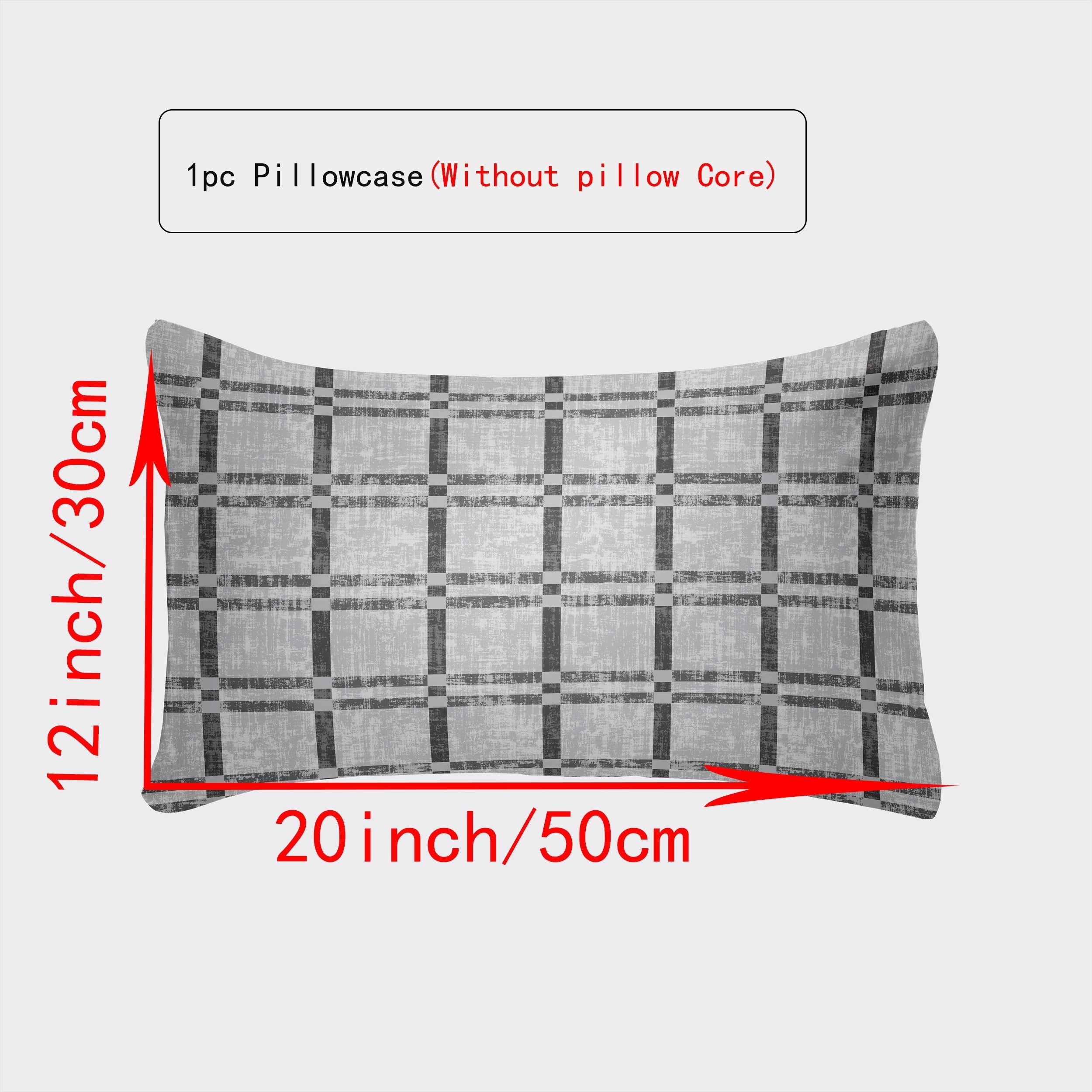 Luxurious Envelope Pillowcase Various Sizes White Gray Plaid Red Green Botanicals Leopard Geometric