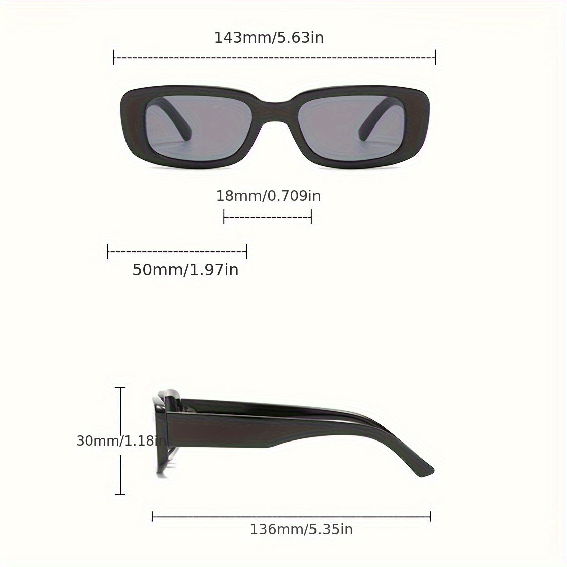 Gafas de sol de moda cuadradas de 3 piezas para protección ocular en verano conducción