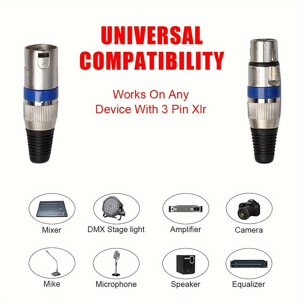 3-Pin XLR Male-to-Female Audio Connectors 20-Pin ATX Round Ethernet Cable