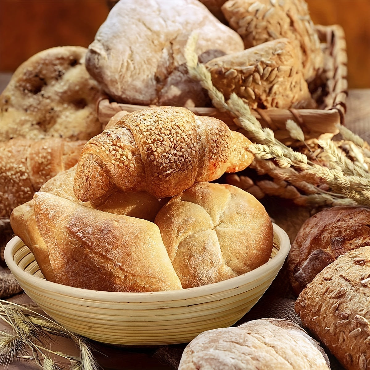 1 ta Bohemya uslubidagi dumaloq va oval pishirish to'plamlari - oziq-ovqat xavfsiz yog'ochdan tayyorlangan, artisan nonlari va pizza uchun ajoyib, qulay ichki astar bilan ta'minlangan, har qanday oshxonaga mukammal qo'shimcha.