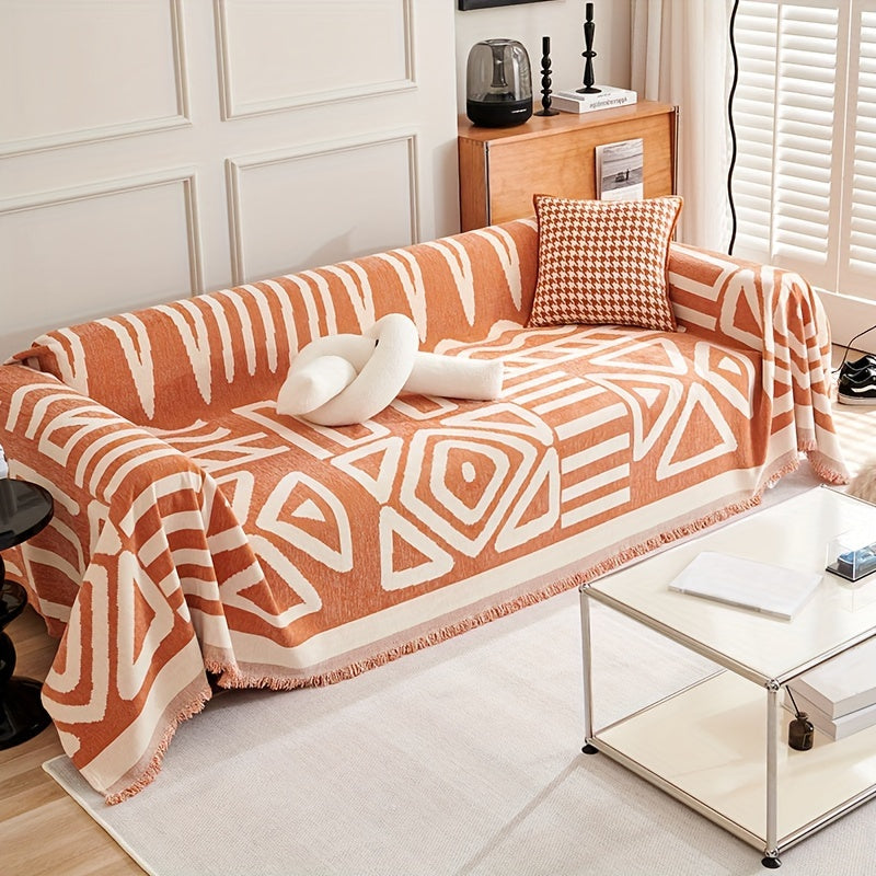 Boho Style Sofa Cover for Living Room Anti-Scratch Non-Slip Protector