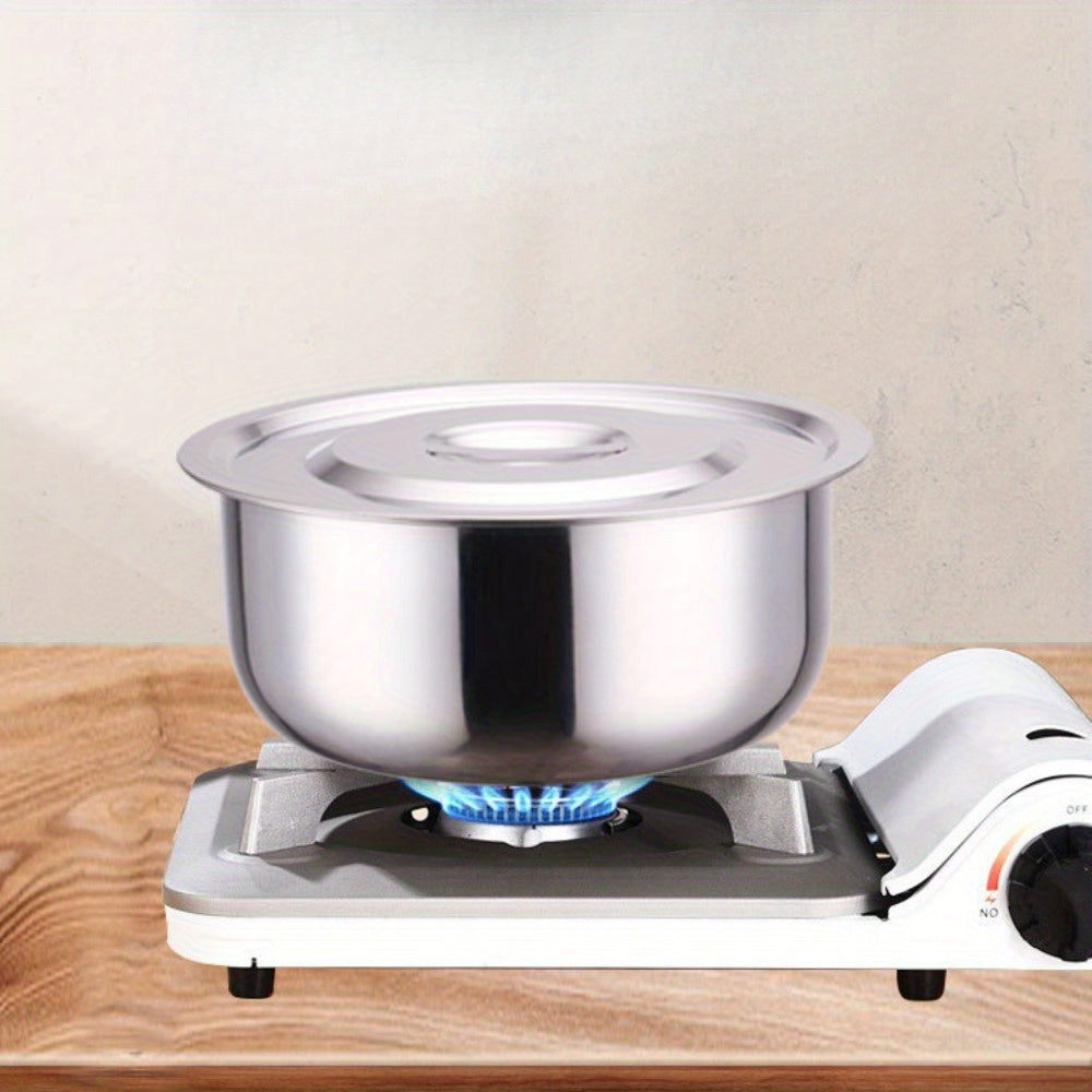 5-Piece Stainless Steel Cooking Pot Set with Lids for Induction Gas Electric