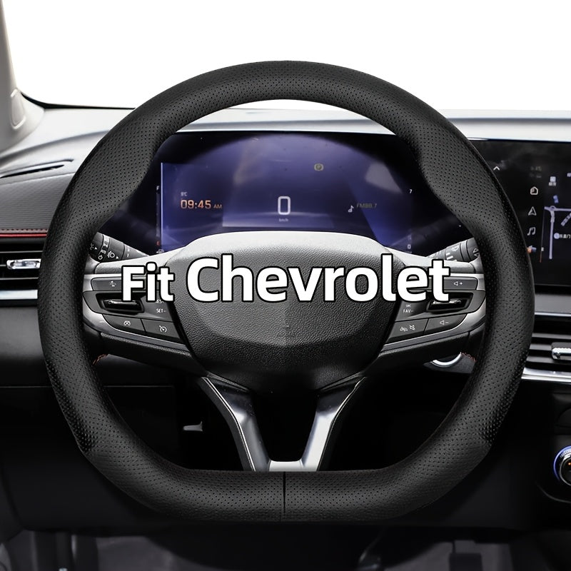 Universal Ultra-Thin Leather Steering Wheel Cover Non-Slip Breathable