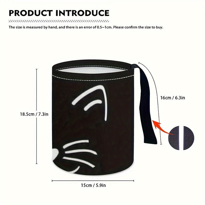 Ayollar uchun multfilm mushuk yuzli avtomobil axlat qutisi, yig‘iladigan axlat qutisi, transport uchun saqlash