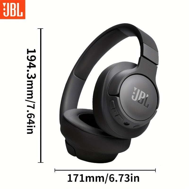 Наушники JBL TUNE 720BT накладные беспроводные с изоляцией звука, регулировкой громкости, конденсаторным микрофоном, разъемом 3,5 мм. Неводонепроницаемый пластиковый дизайн для телефона, спорта, упражнений. Долгое время работы от батареи.