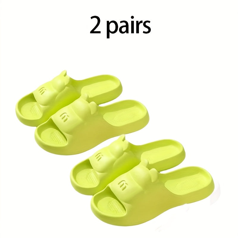 Women'S EVA Slippers Non-Slip Odor-Resistant Open-Toe Slides Pink Indoor Shoes