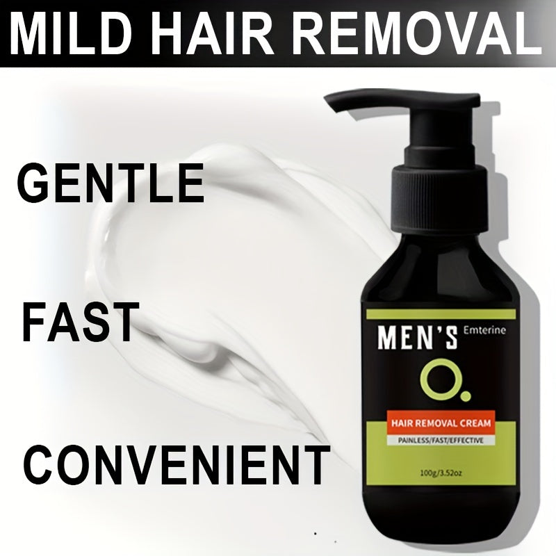 100g Erkaklar uchun Tana, Yuz, Qo'ltiq, Oyoq, Intim Joylar uchun Soch Olish Kremi, O'simlik Squalane bilan Yumshoq Formula.