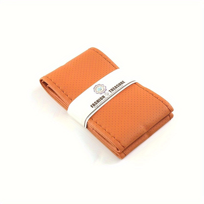 Car Steering Wheel Cover Soft PU Leather 38cm with Needles and Thread