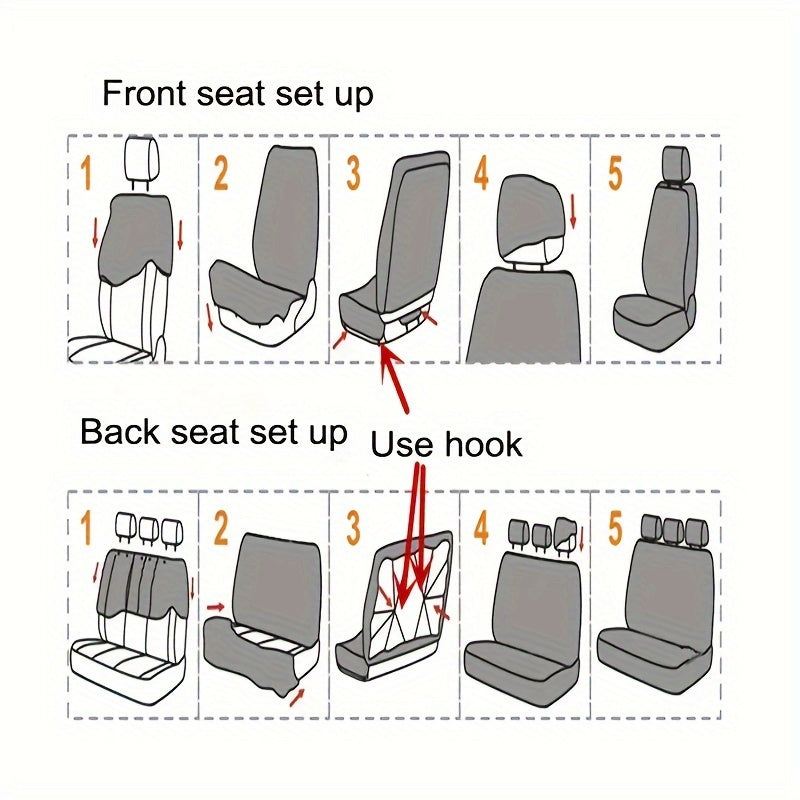 Wolf Print Car Seat Cover Polyester Lightweight All-Season Easy to Install and Clean