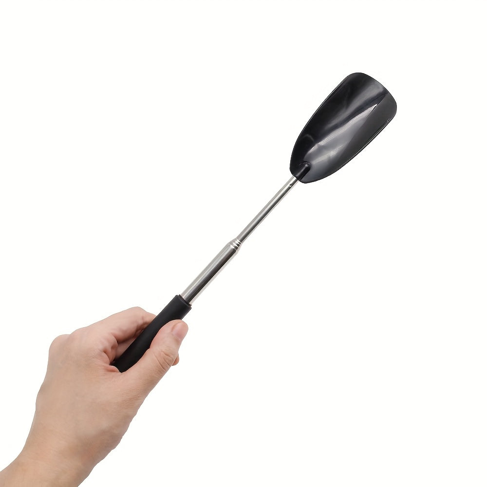 Adjustable Stainless Steel Shoe Horn for Seniors and Pregnant Women Black