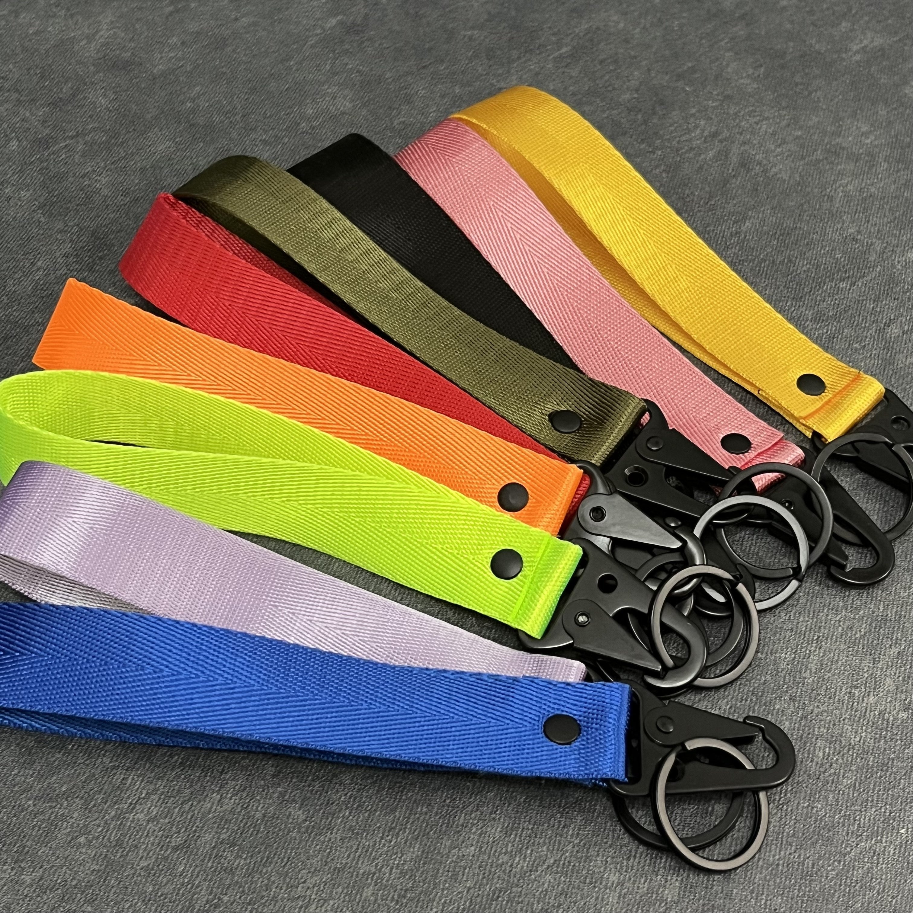 Unisex Nylon Key Chain Strap for Car Keys and ID Badges, 10 Colors