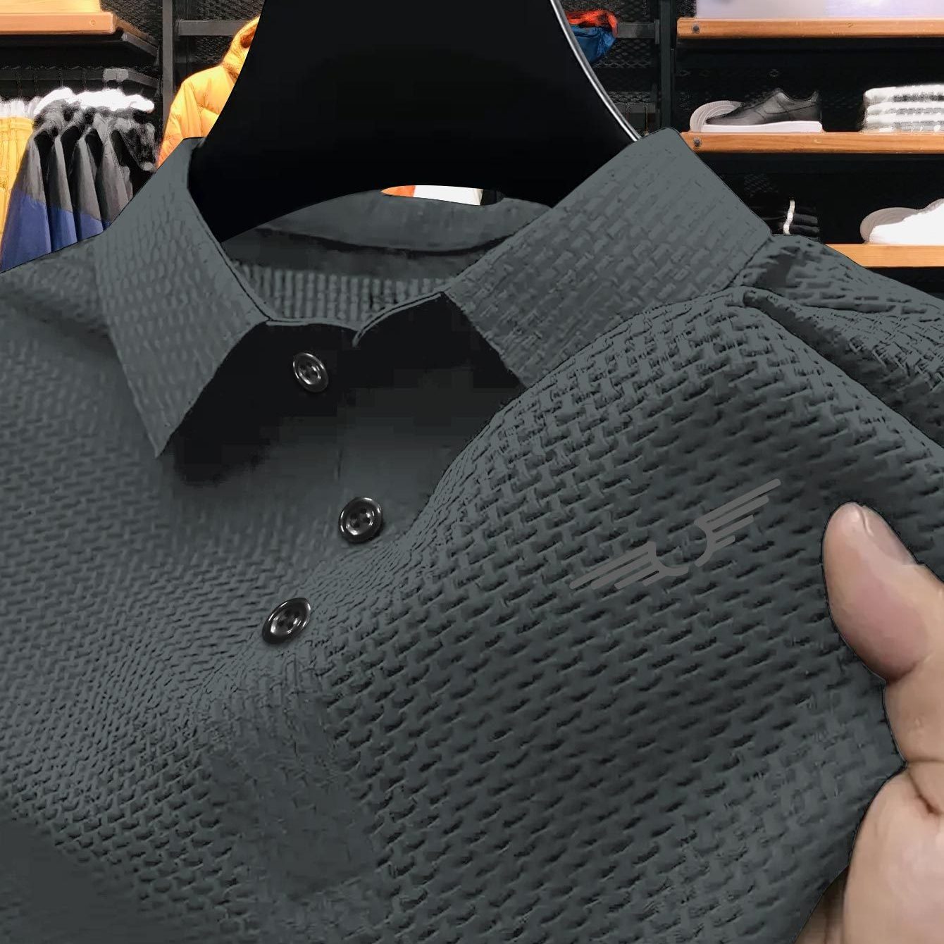 Men's Summer Golf Shirt Knit Fabric Regular Fit Short Sleeve with Lapel Collar for Business Casual or Tennis