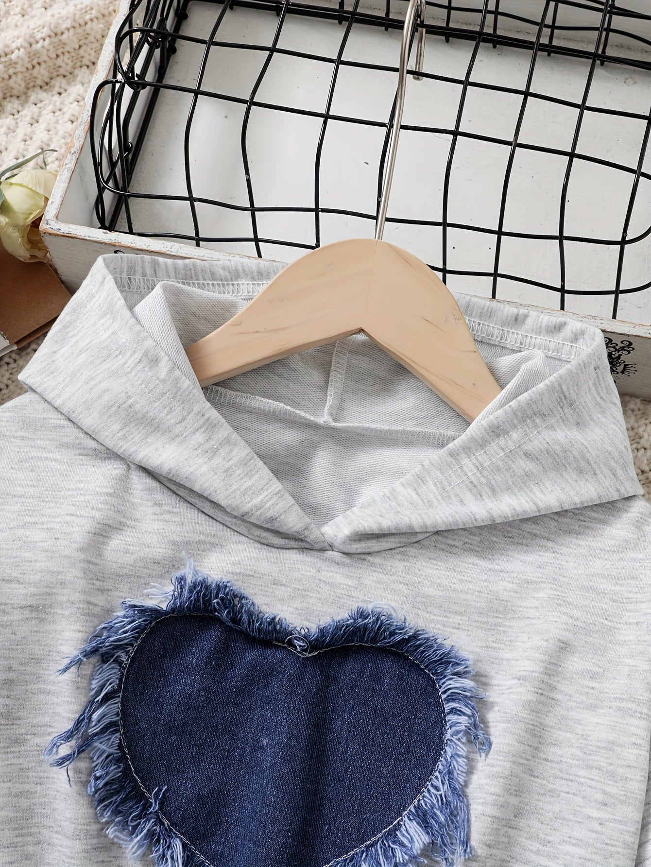 Girls' 2-Piece Denim Flare Jeans and Hoodie Set for Girls 12 and Under