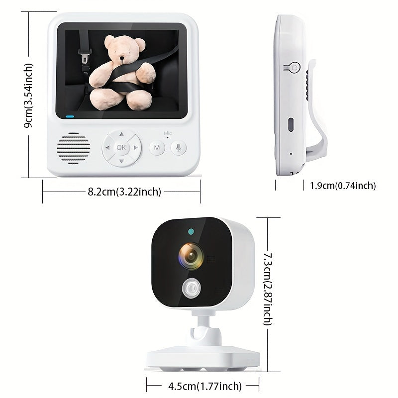 Baby Monitor with 7.11cm LCD Display 720p HD Video Wireless Night Vision Two-Way Audio