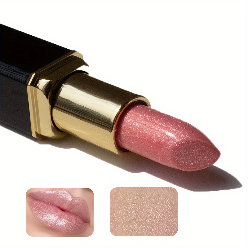 Bálsamo labial hidratante a prueba de agua para mujer, de larga duración, con brillo rosa