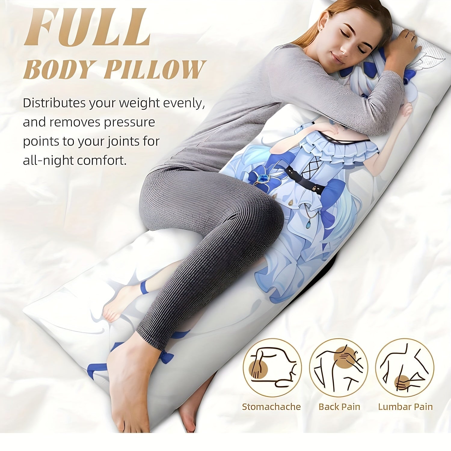 Personalized Two-Sided Print Body Pillowcase 20x54 Short Plush Cushion Cover for Anime and Pet Lovers