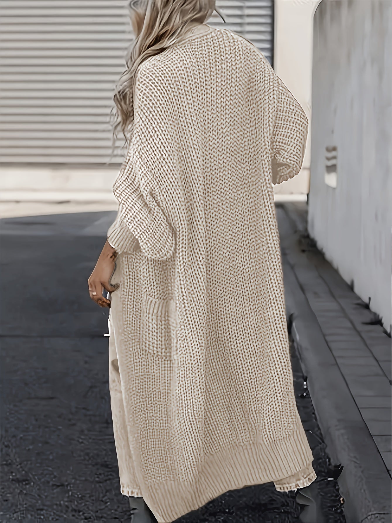 Plus Size Women's Cardigan Casual Wear with Buttons and Pockets