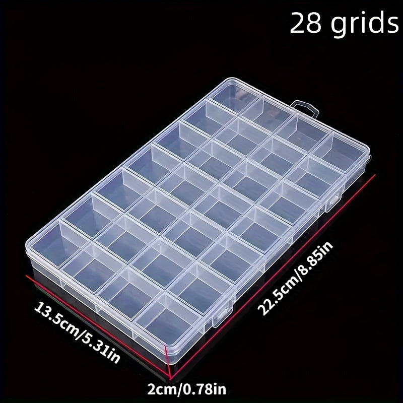 Plastic Jewelry Organizer Box with 28 Compartments for Beads and Jewelry Storage