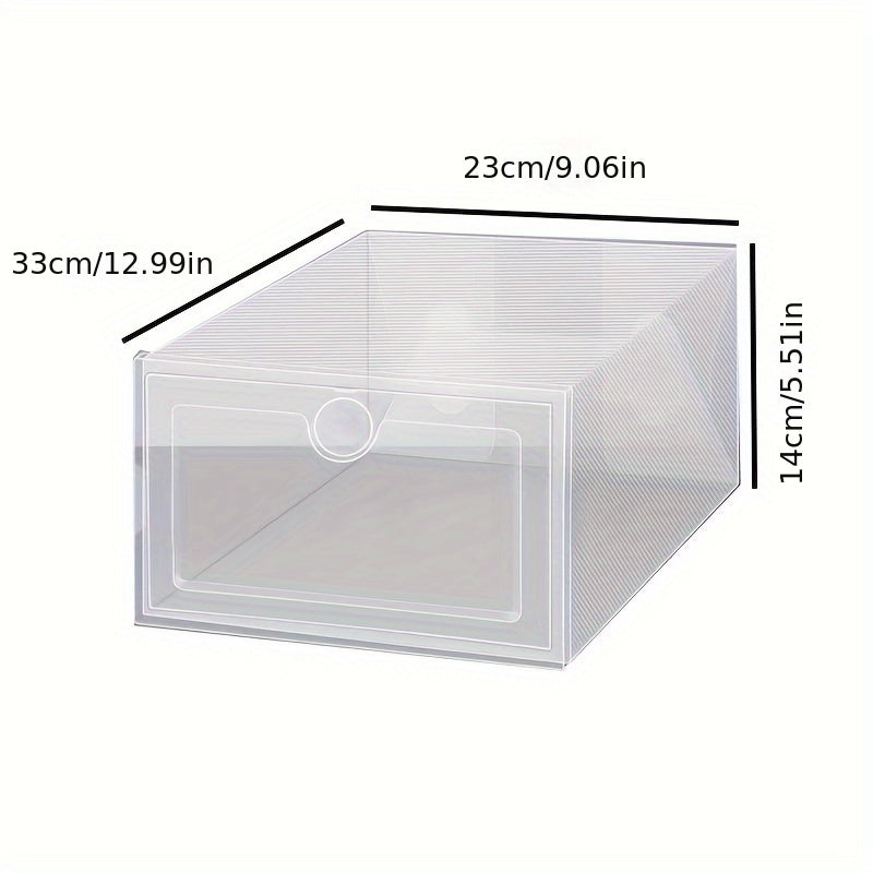 12 Pack Clear Plastic Shoe Storage Boxes with Flip-Top Lids Waterproof Durable Rectangular