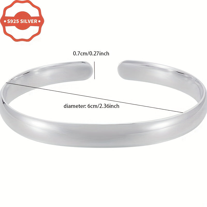 Sterling Silver Bangle Bracelet for Women All-Season Stylish Tarnish-Resistant Gift