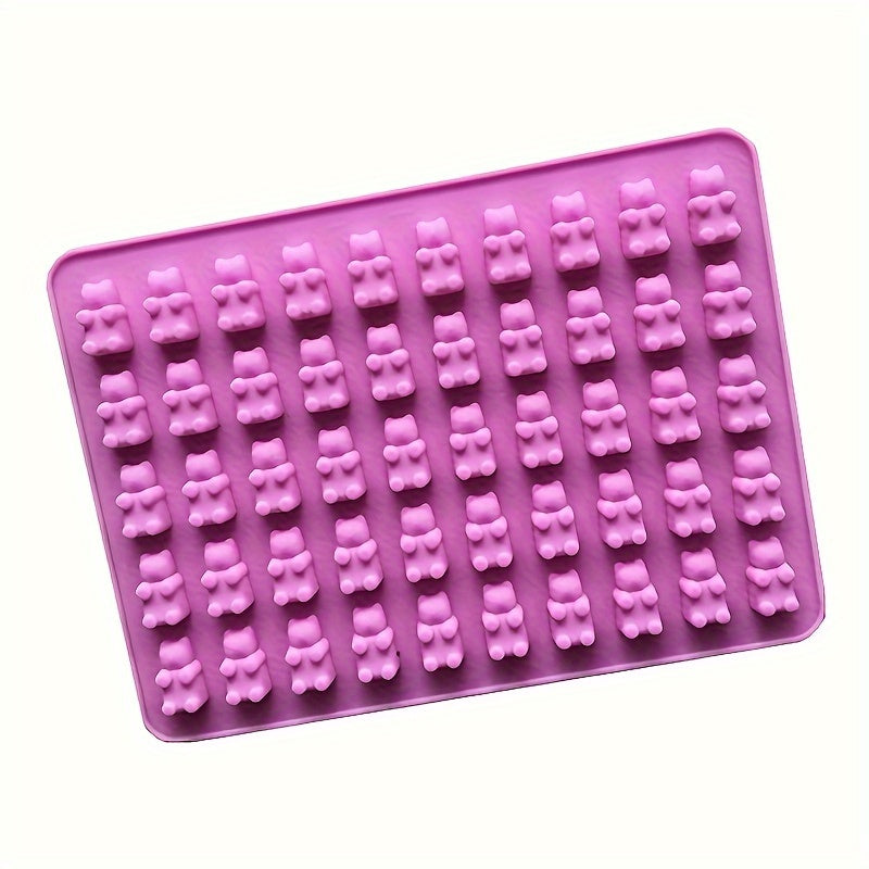 50-Cavity Silicone Gummy Bear Molds for Candies Chocolates Jelly and Dog Treats Flexible Heat-Resistant