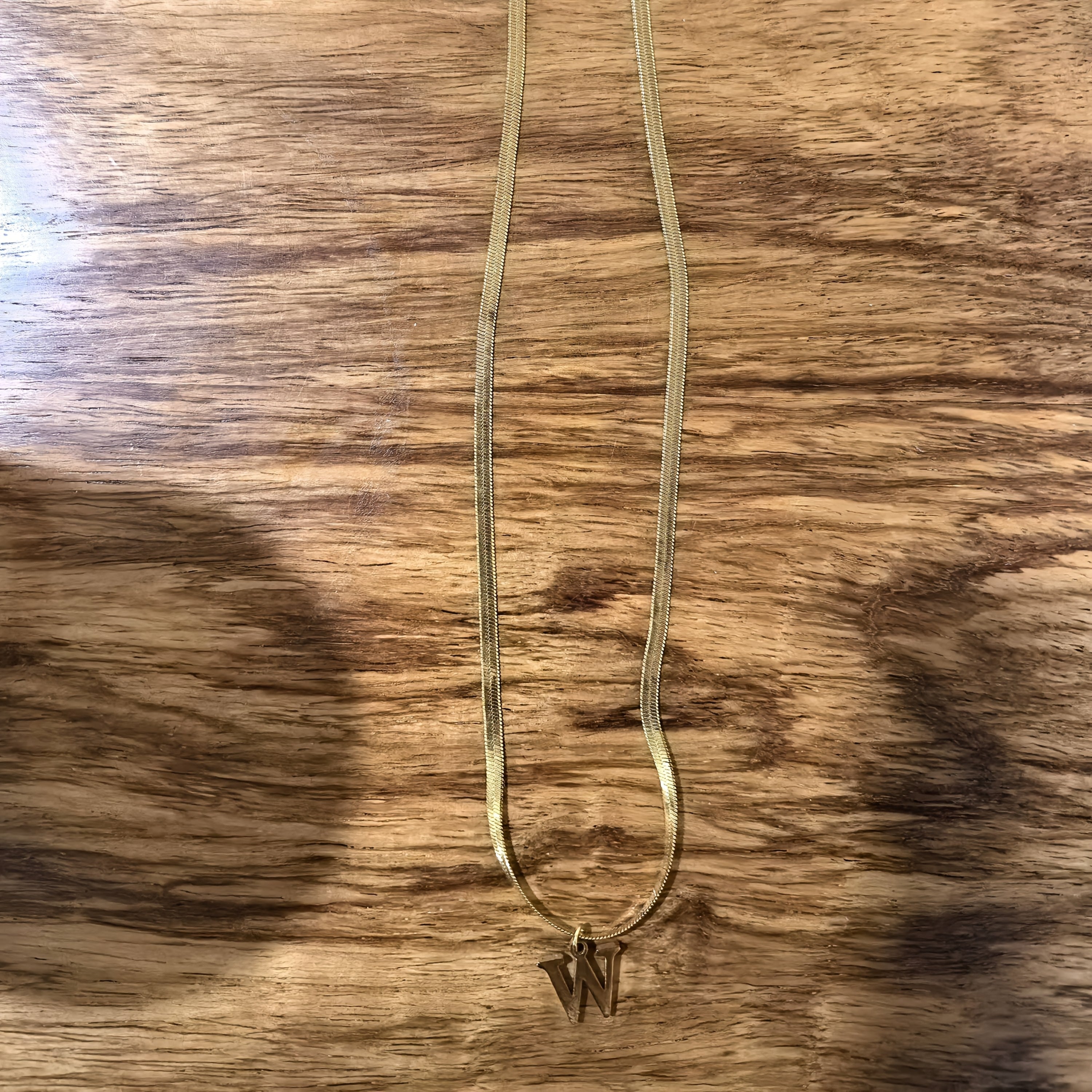 Women’s 18K Gold Plated Stainless Steel Alphabet Letter Pendant Necklace for Daily Wear