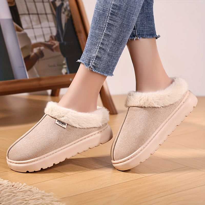 Unisex Warm Plush Collar Casual Home Shoes for Couples