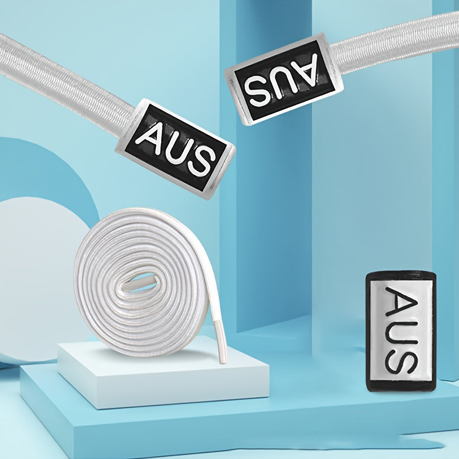 Unisex Elastic Flat Round Shoelaces Quick Lacing System for Sneakers