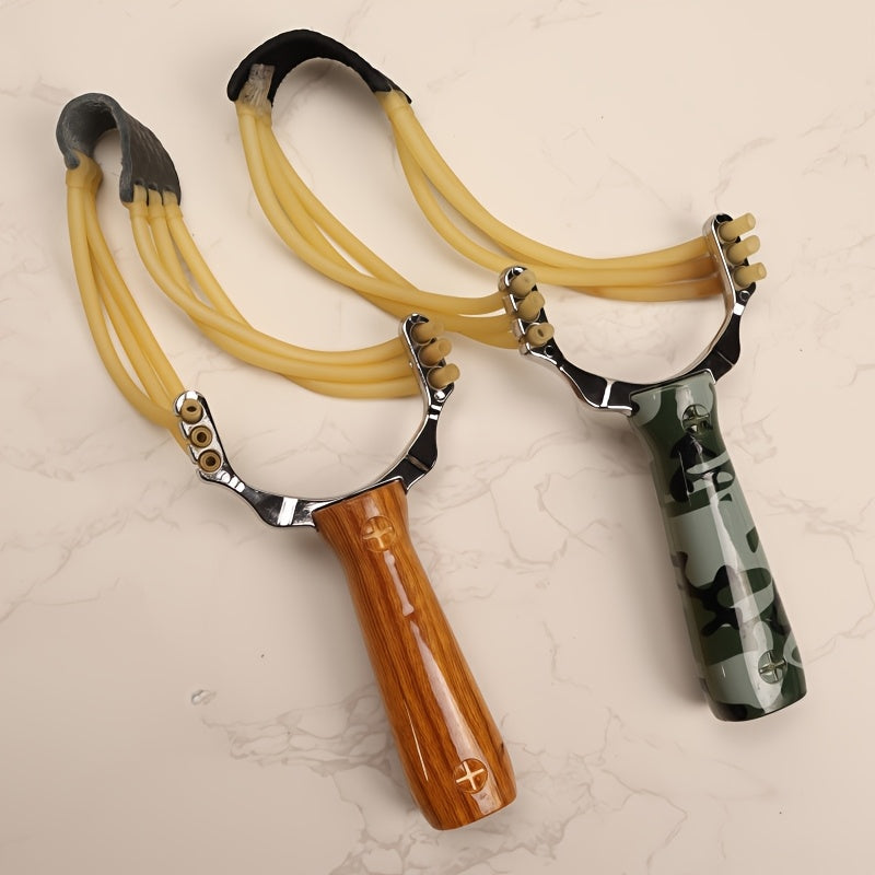 Alloy Slingshot with Plastic Handle Camouflage Design for Outdoor Shooting