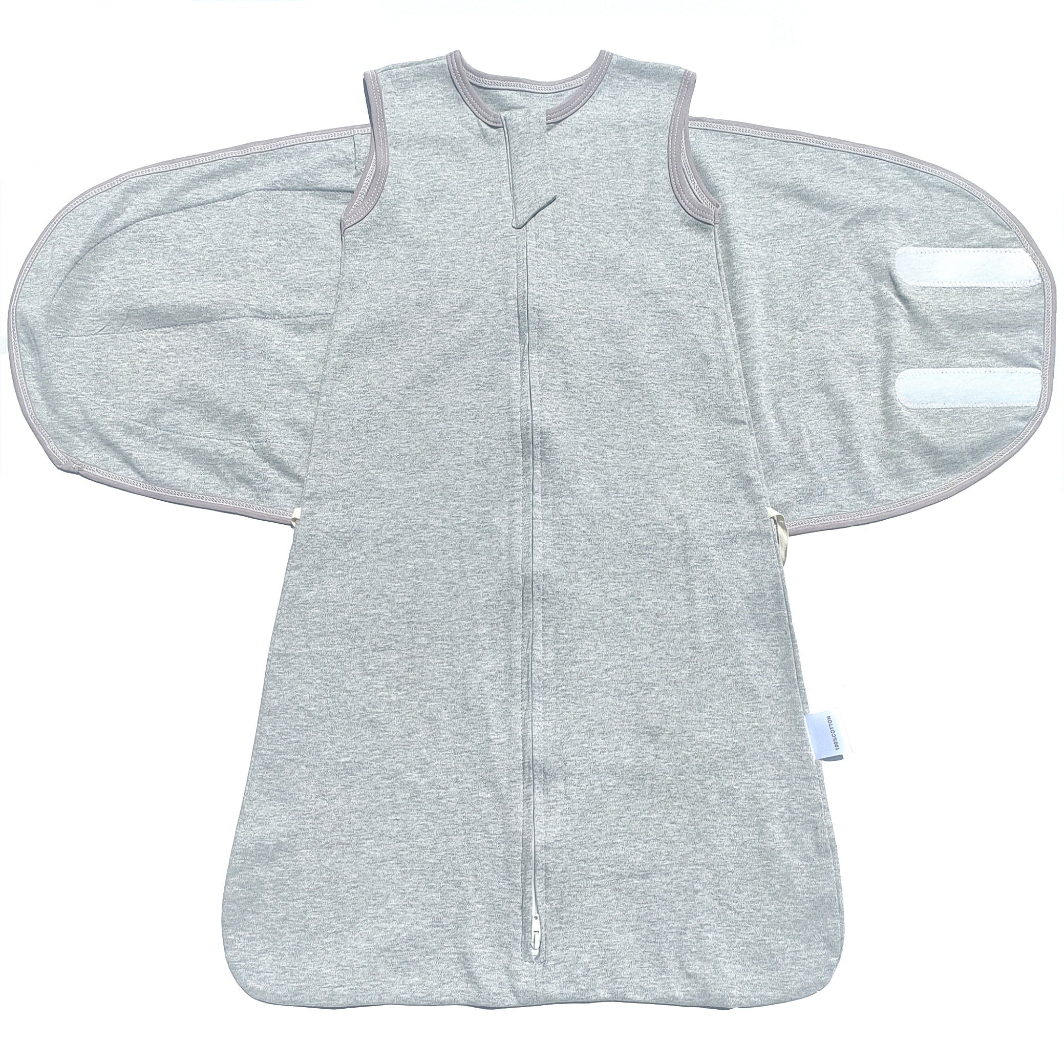 Saco de dormir para bebé gris, arrullo dividido, manta vestible para 6-12 meses, todas las estaciones