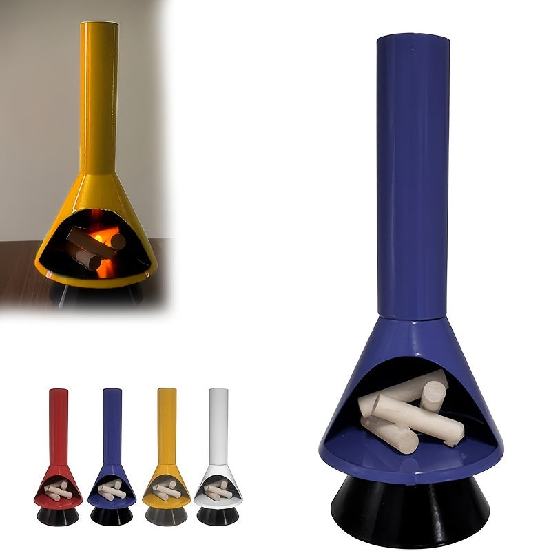 Vintage Miniature LED Fireplace with Flame Effect, Freestanding Metal Christmas Stove Decor