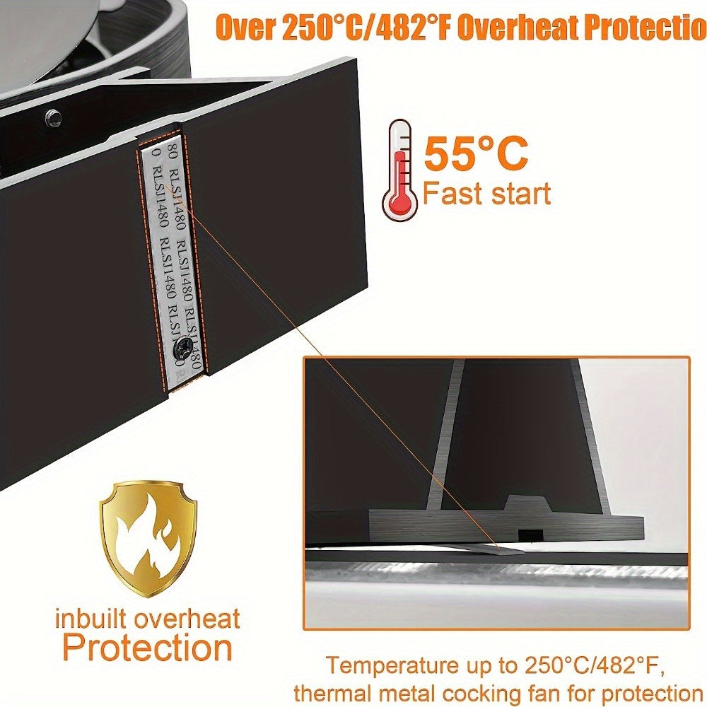 Wood Stove Fan 6-Blade Aluminum Portable Heat Exhauster No Electricity