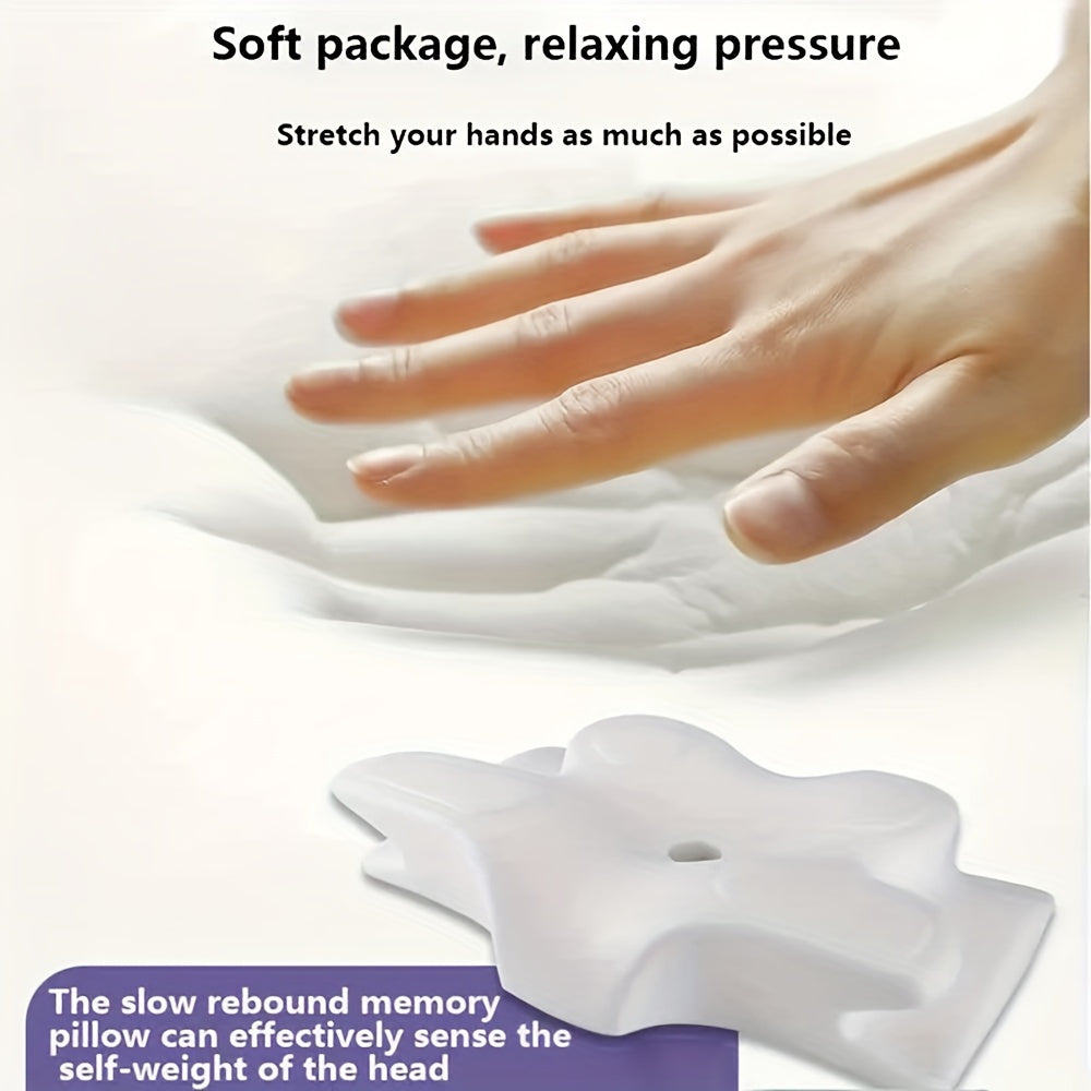 Butterfly-Shaped Neck Pillow Orthopedic Cooling Memory Foam Contoured Support Grey