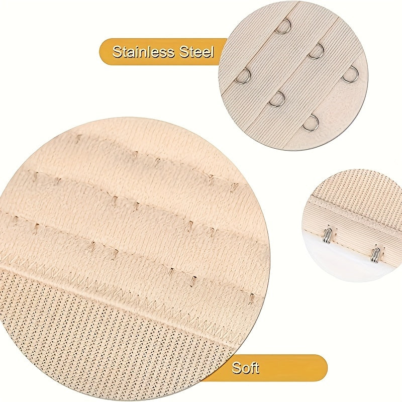 Juego de extensores de sujetador de poliéster para mujer con ganchos para ajuste ajustable, 3 piezas