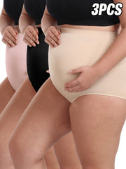 Plus Size Women's High-Waist Shapewear Panties Seamless Breathable Nylon Elastane Black