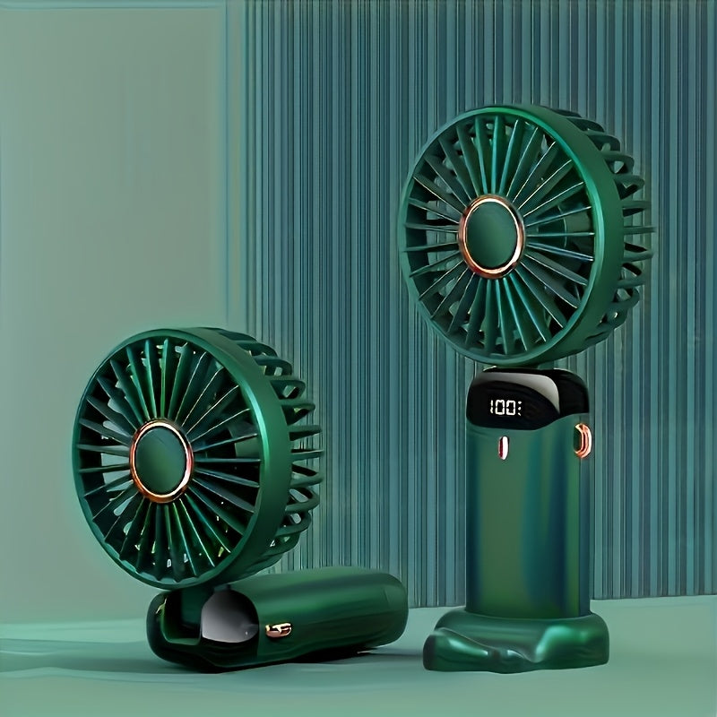 Portable Desk Fan with Digital Display Aromatherapy USB Rechargeable Foldable Compact Office Home