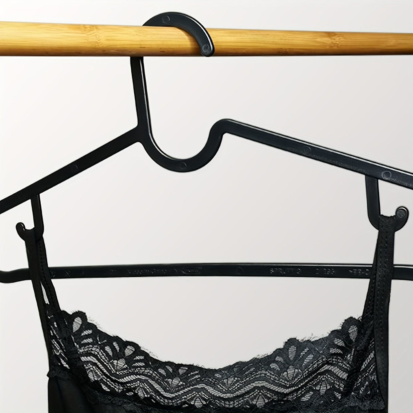 Set of 5 Black Non-Slip Hangers Space-Saving Garment Racks for Home and Dorm Use