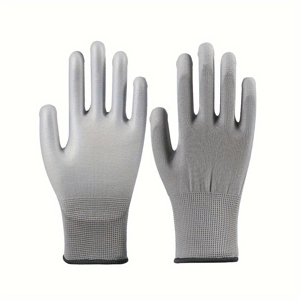 Unisex PU Coated Knitted Gloves Anti-Slip Anti-Static Gardening Work