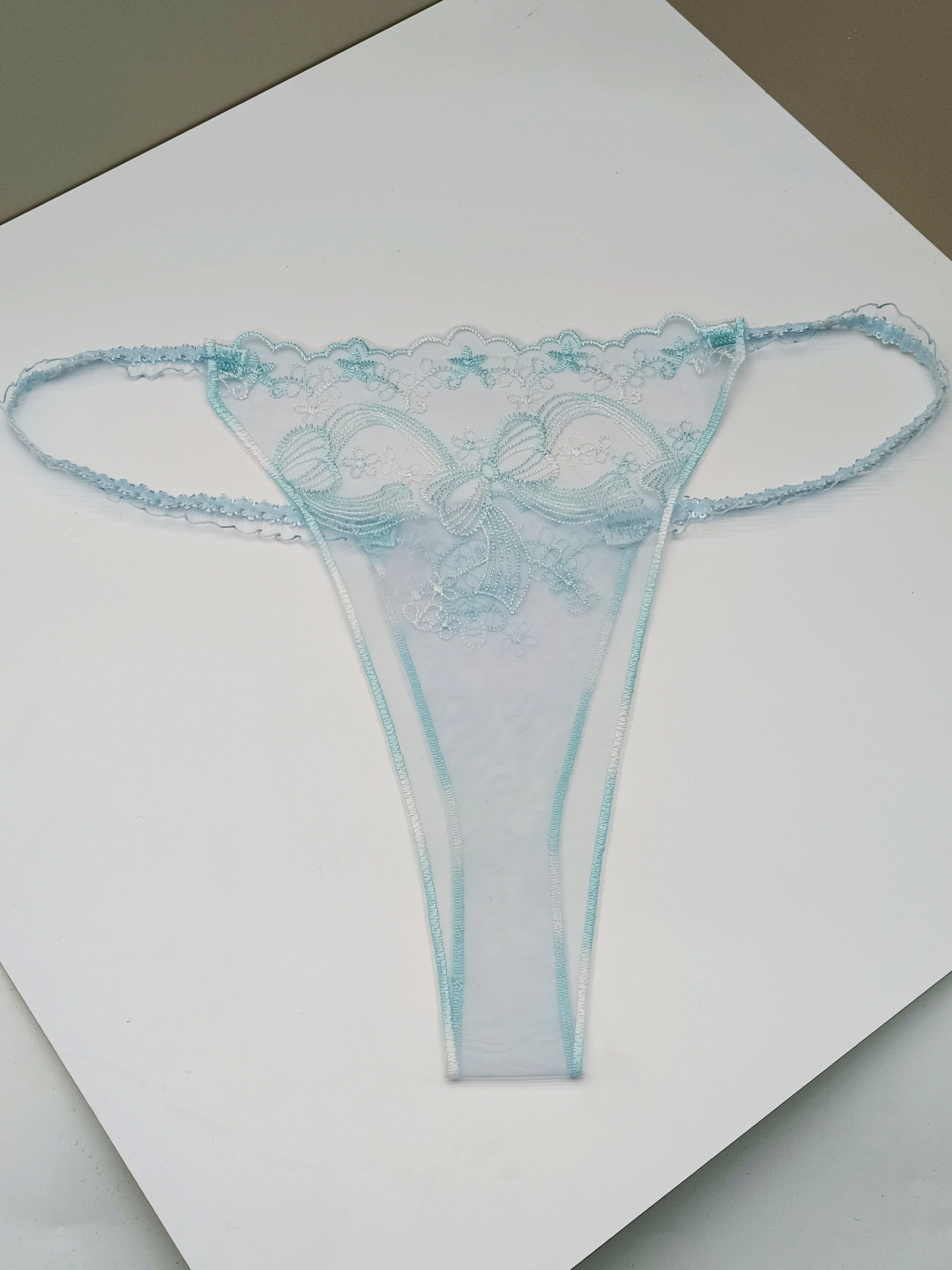 Women's High-Waisted Panties Mesh Lace Geometric Pattern Breathable Blue Black Red