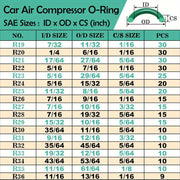 595-Piece Car Air Conditioning O-Ring Kit for Compressors and Seals