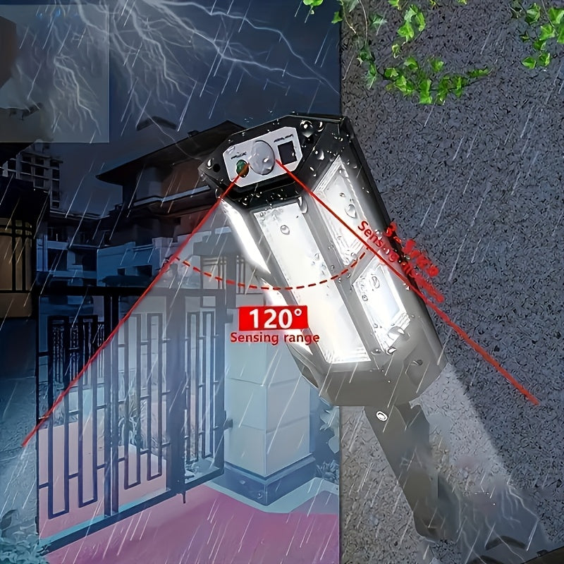 Luz solar de pared con sensor de movimiento LED 6500K 3 modos control remoto jardín exterior patio