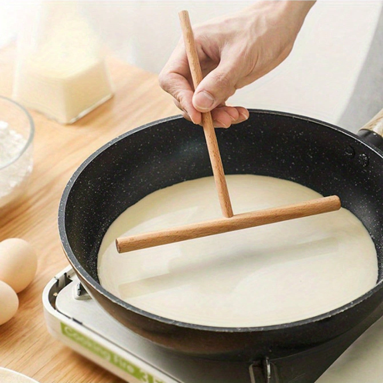 Crepe tayyorlovchi va pancake tarqatuvchi yopishmaydigan, oziq-ovqatga xavfsiz oshxona asbobi