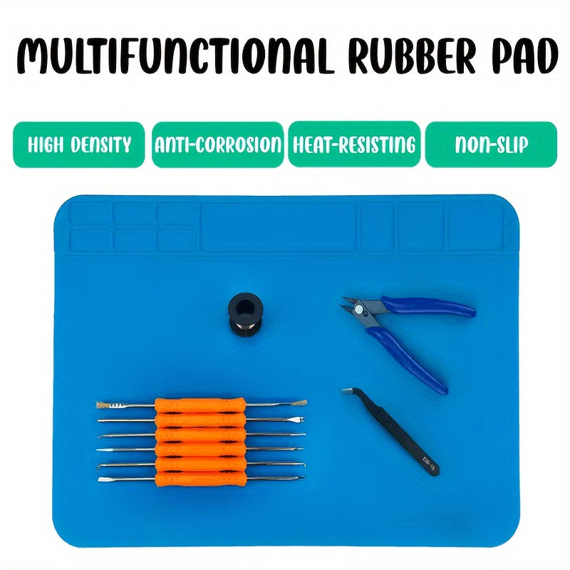 Silicone Anti-Static Workbench Mat for Electronics Heat Resistant Tool Organizer