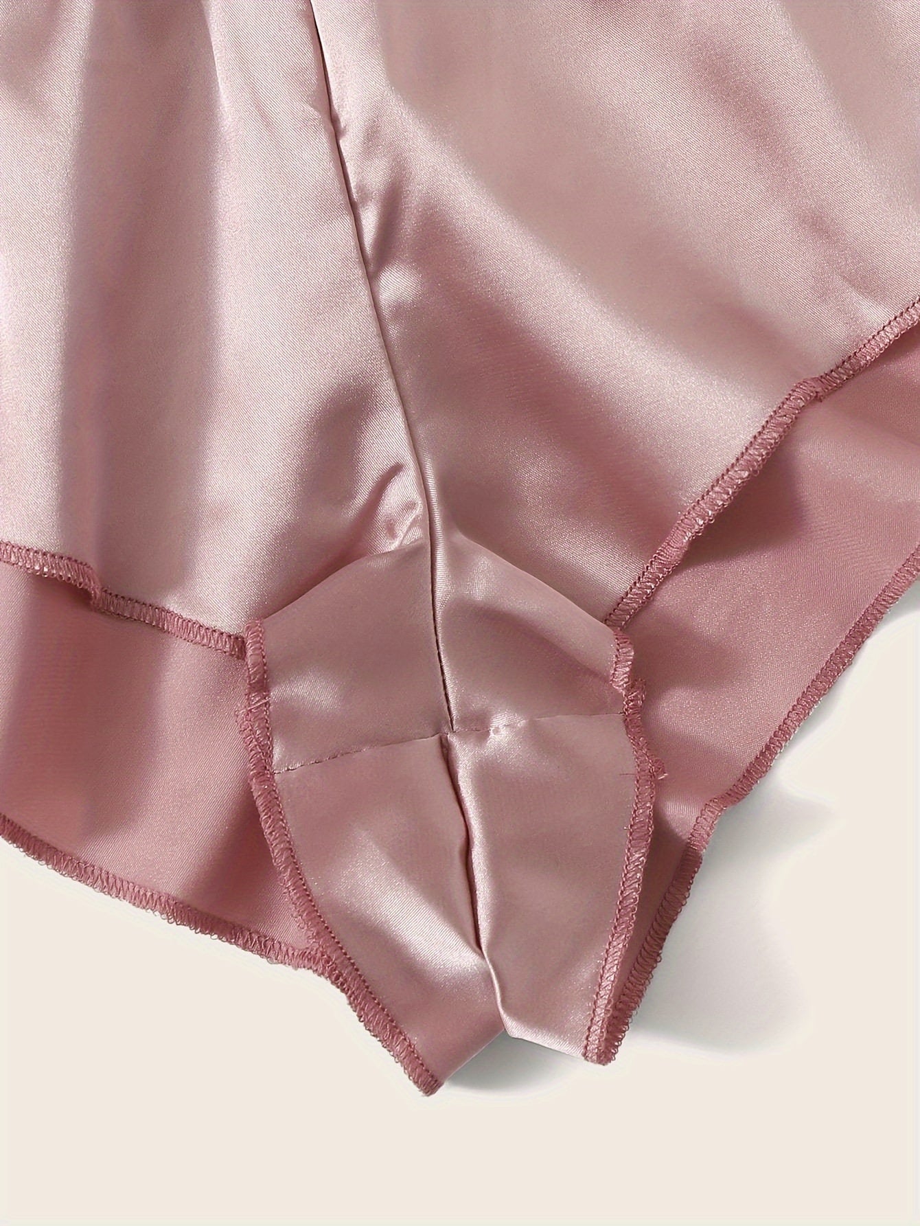 Women's Large Size Satin Pajama Set with Lace Details